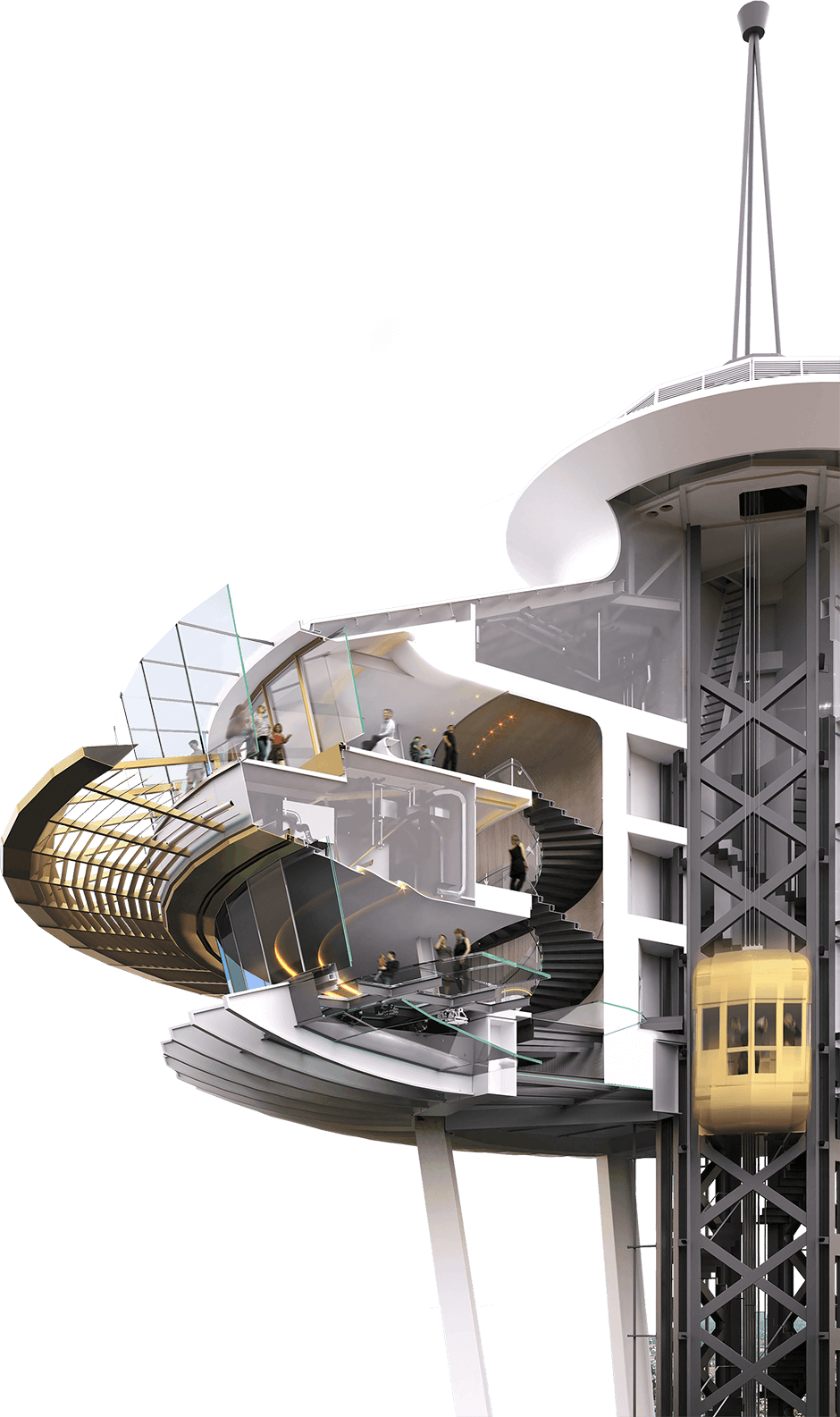 Space Needle cutaway image